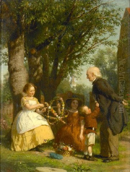 The Garland Makers Oil Painting by Seymour Joseph Guy