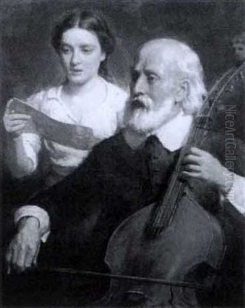 Two Musical Figures Oil Painting by Seymour Joseph Guy