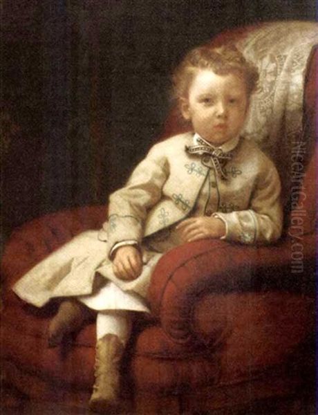 Portrait Of A Young Boy Oil Painting by Seymour Joseph Guy