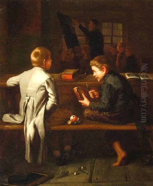 School Troubles Oil Painting by Seymour Joseph Guy