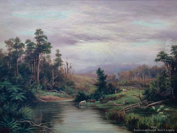 Near Taihape Oil Painting by William George Baker