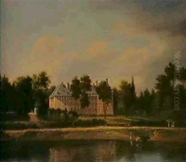 Vue Du Chateau De Rosny Oil Painting by Antoine-Patrice Guyot the Younger