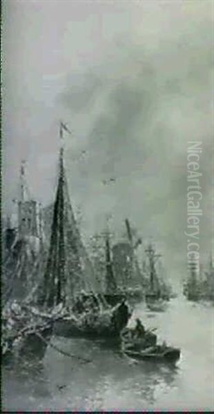 Fischerhafen Oil Painting by Louise J. Guyot