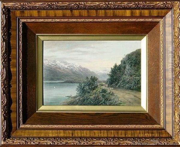 Lake Wakatipu Oil Painting by William George Baker