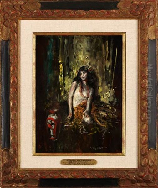 Portrait Of A Hula Girl Oil Painting by Indiana Gyberson