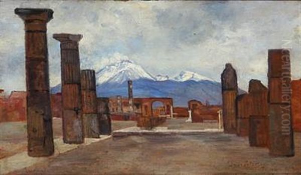 Forum Pompei Oil Painting by Hans Gyde-Petersen