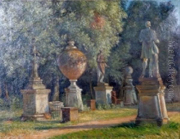 Skulpturpark I Rom Oil Painting by Hans Gyde-Petersen