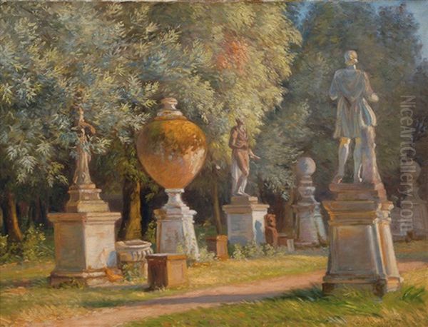 A Park In Rome Oil Painting by Hans Gyde-Petersen