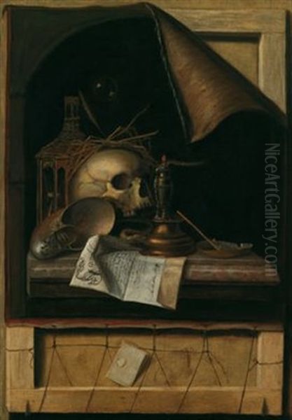 Vanitas-stillleben Oil Painting by Cornelis Norbertus Gysbrechts