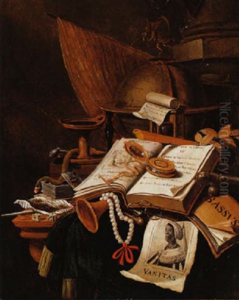 Vanite Au Livre Oil Painting by Cornelis Norbertus Gysbrechts