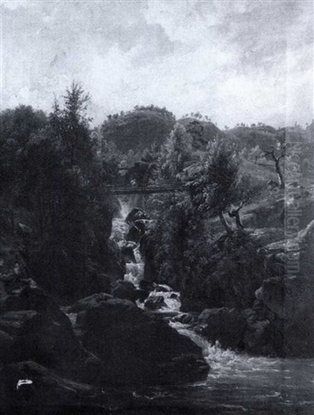 A River Gorge Oil Painting by Warner Gyselman