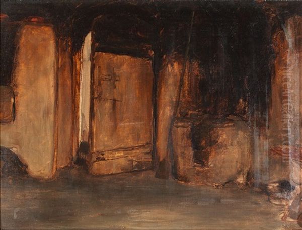 Interior With Stove Oil Painting by Nikolaus Gysis