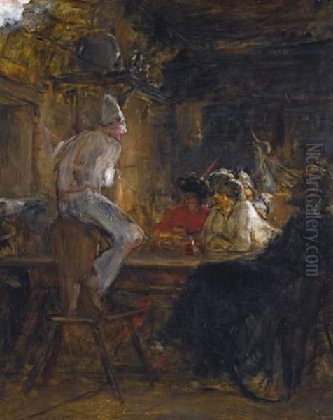 In The Tavern Oil Painting by Nikolaus Gysis