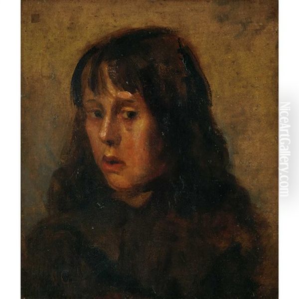 Portrait Of A Young Boy In A Coat Oil Painting by Nikolaus Gysis