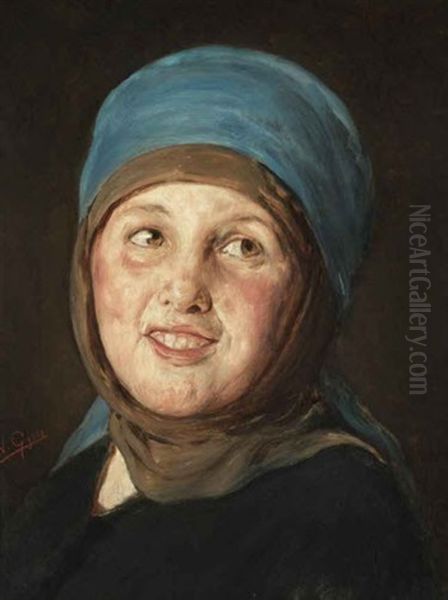 Portrait Of A Smiling Woman Oil Painting by Nikolaus Gysis