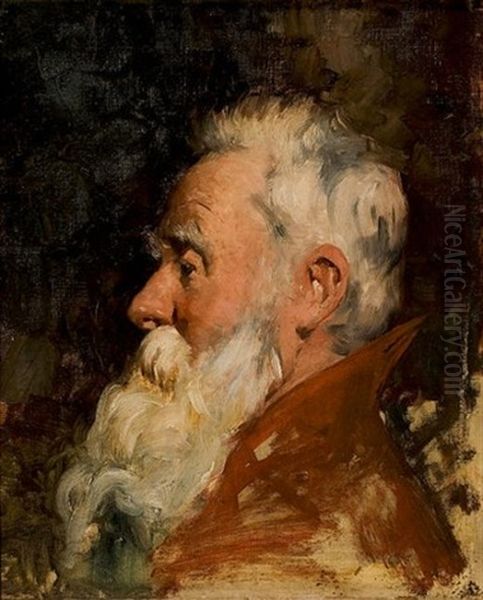 Head Of Man With Beard Oil Painting by Nikolaus Gysis