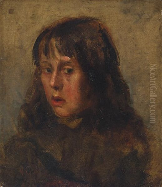 Portrait Of A Young Boy In A Coat Oil Painting by Nikolaus Gysis