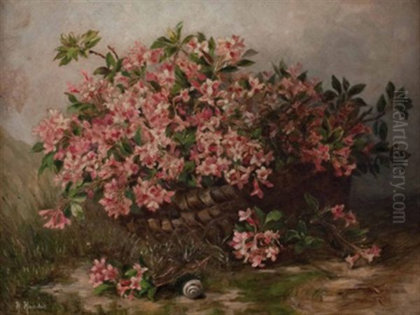 Alpenrose Von Der Rax Oil Painting by Hermine Haader