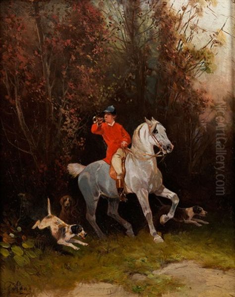 Aufruf Zur Jagd Oil Painting by Hans (Johann) Haag