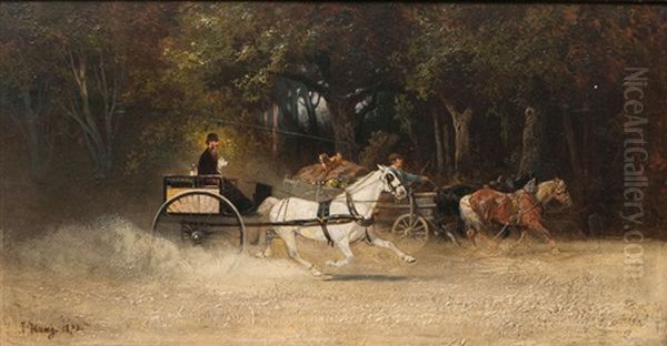 Carriage Ride Oil Painting by Hans (Johann) Haag