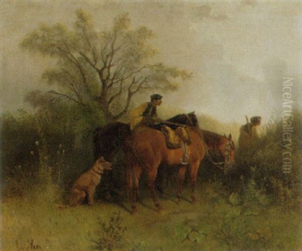 Ungarische Reiter Auf Kundschaft Oil Painting by Hans (Johann) Haag