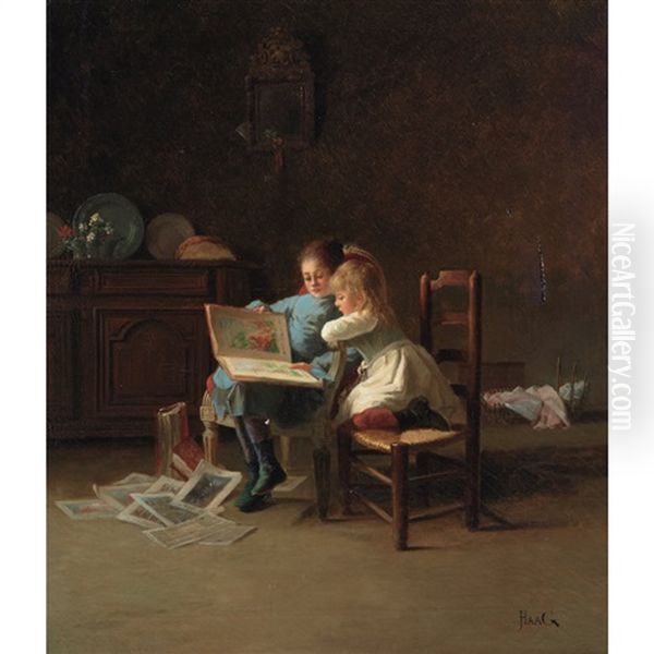 Story Time Oil Painting by Jean-Paul Haag