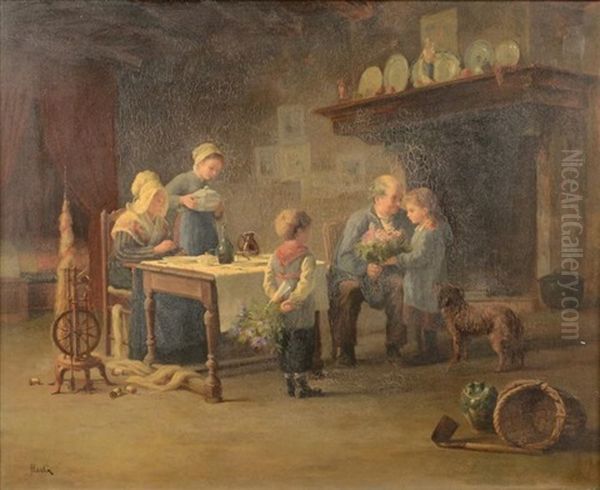 Father's Birthday Luncheon Oil Painting by Jean-Paul Haag