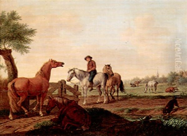 The Stable Boy Oil Painting by Tethart Philip Christian Haag