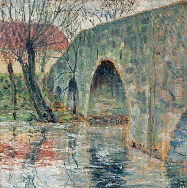 Bogenbrucke Oil Painting by August Haake