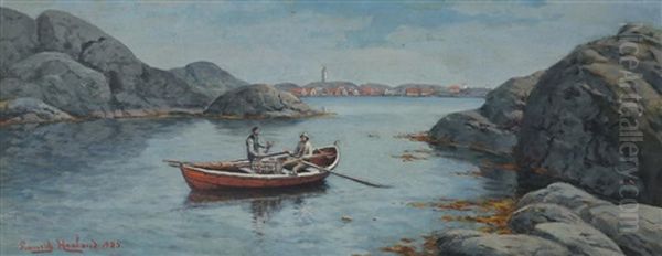 Fiskere Oil Painting by Lauritz Haaland