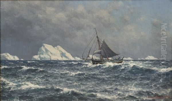 Gjoa I Ishavet Oil Painting by Lauritz Haaland