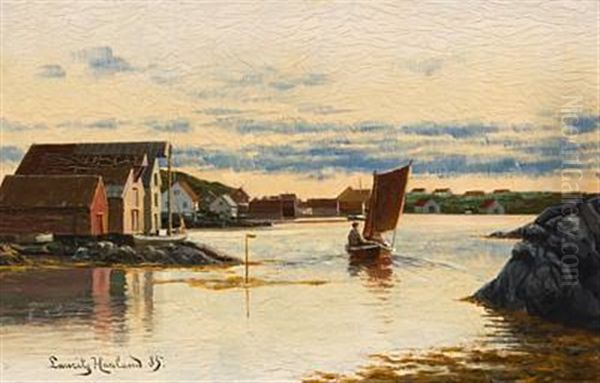 Fra Ydstebohavn Pa Kvitsoy Oil Painting by Lauritz Haaland