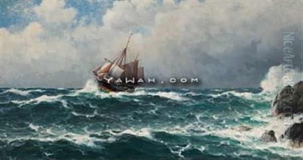 Ved Kysten Oil Painting by Lauritz Haaland