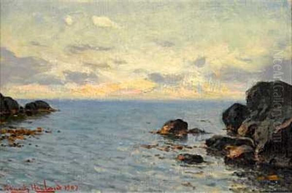 Fra Skjaergarden Oil Painting by Lauritz Haaland