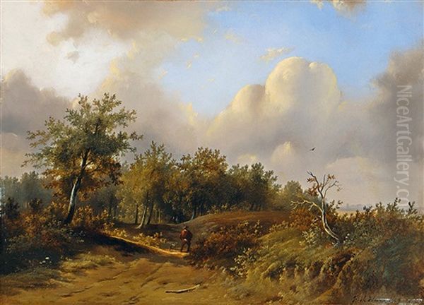 Landschaft Mit Wanderer Oil Painting by Franciscus Antonius de Haan