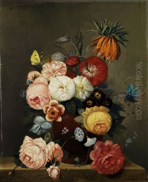 Blumenstilleben Oil Painting by Frederika Johanna de Haan