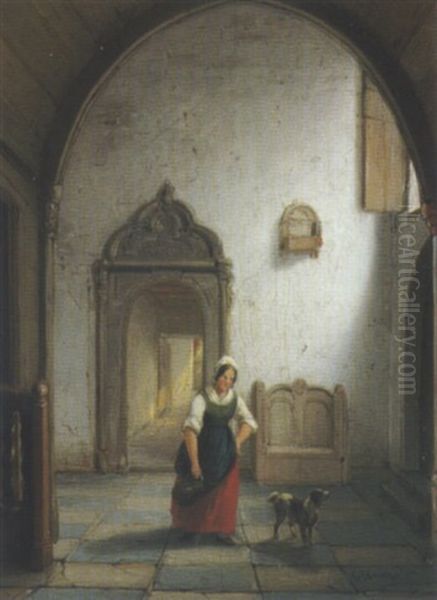 Kleines Interieur Oil Painting by Casparis van Haanen