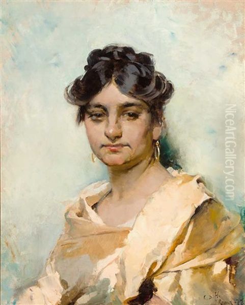 Portrait Einer Italienierin Oil Painting by Cecil van Haanen