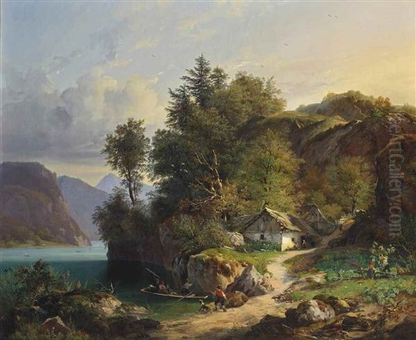 An Austrian Landscape Oil Painting by George Gillis van Haanen