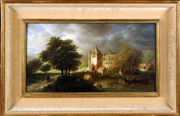 Maison A Utrecht Oil Painting by George Gillis van Haanen