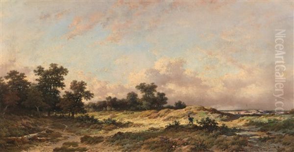 Dune Landscape With Decorative Figures Oil Painting by Remigius Adrianus van Haanen