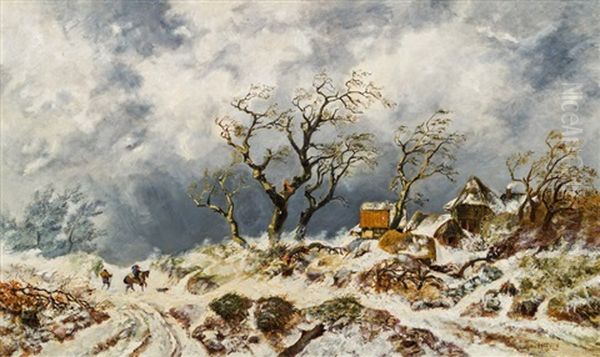 Winterlandschaft Oil Painting by Remigius Adrianus van Haanen