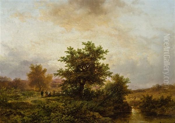 Flusslandschaft Oil Painting by Remigius Adrianus van Haanen