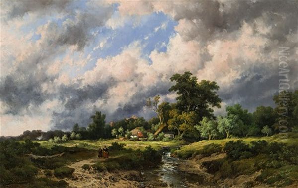 Vor Dem Gewitter Oil Painting by Remigius Adrianus van Haanen