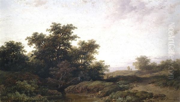 Weite Sommerlandschaft Im Fruhen Abendlicht Oil Painting by Remigius Adrianus van Haanen