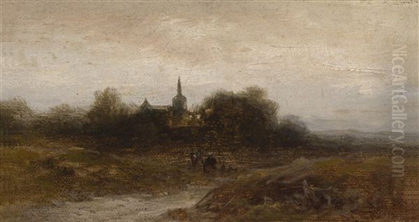 Hollandische Dorfkirche Oil Painting by Remigius Adrianus van Haanen