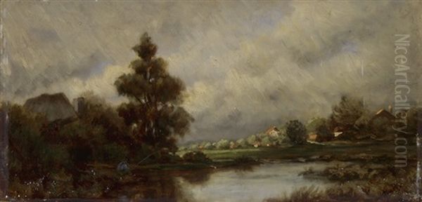 Flusslandschaft Oil Painting by Remigius Adrianus van Haanen