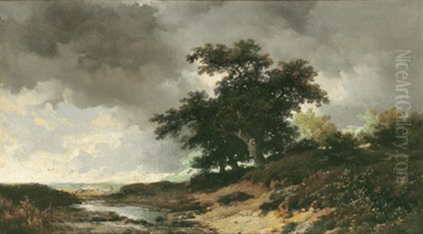 Abendstimmung Oil Painting by Remigius Adrianus van Haanen