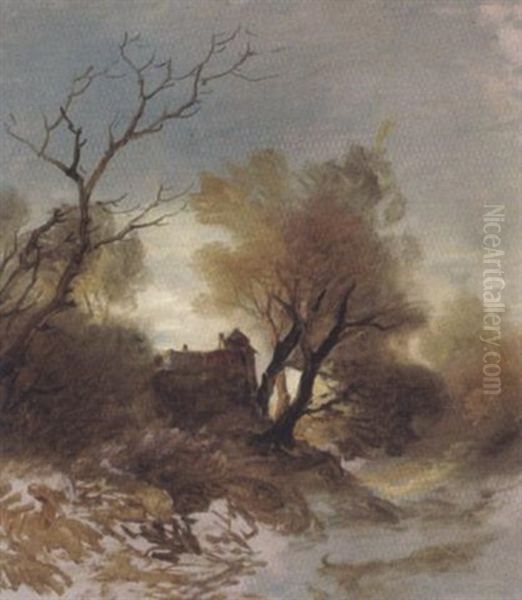 Morgendammerung Oil Painting by Remigius Adrianus van Haanen