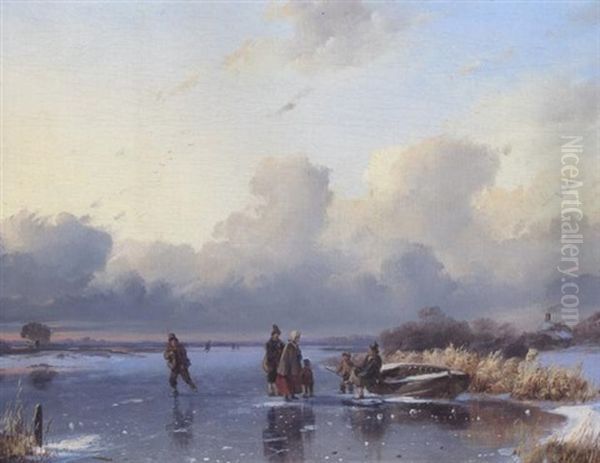 Wintervergnugen Oil Painting by Remigius Adrianus van Haanen